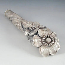 Load image into Gallery viewer, Impressive Antique French .800 Silver Figural Flowers Cane Parasol Handle
