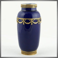 Load image into Gallery viewer, Antique French Sevres Porcelain Paul Milet Cabinet Vase Cobalt Blue Empire Style Gilt Bronze Ormolu Mounts
