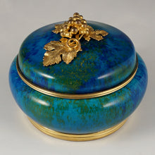Load image into Gallery viewer, Antique French Sevres Porcelain Paul Milet Trinket Box, Gilt Bronze Grape Finial
