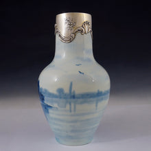 Load image into Gallery viewer, French Paul Milet Sevres Porcelain Vase Hallmarked Sterling Silver 950 Mounts
