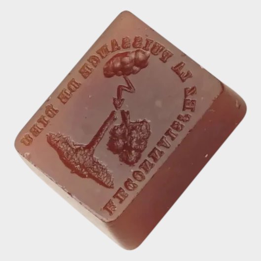 Antique 19th Century Loose Glass Intaglio Wax Seal Stamp - Lightning Strikes - Power of God