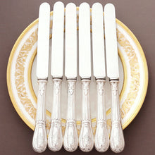 Load image into Gallery viewer, Antique French Sterling Silver Armorial Dinner Knives
