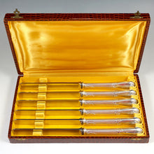 Load image into Gallery viewer, Antique French Sterling Silver Armorial Dinner Knives Heraldic Coat of Arms
