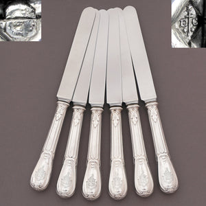 Antique French Sterling Silver Knives, Louveciennes pattern Odiot