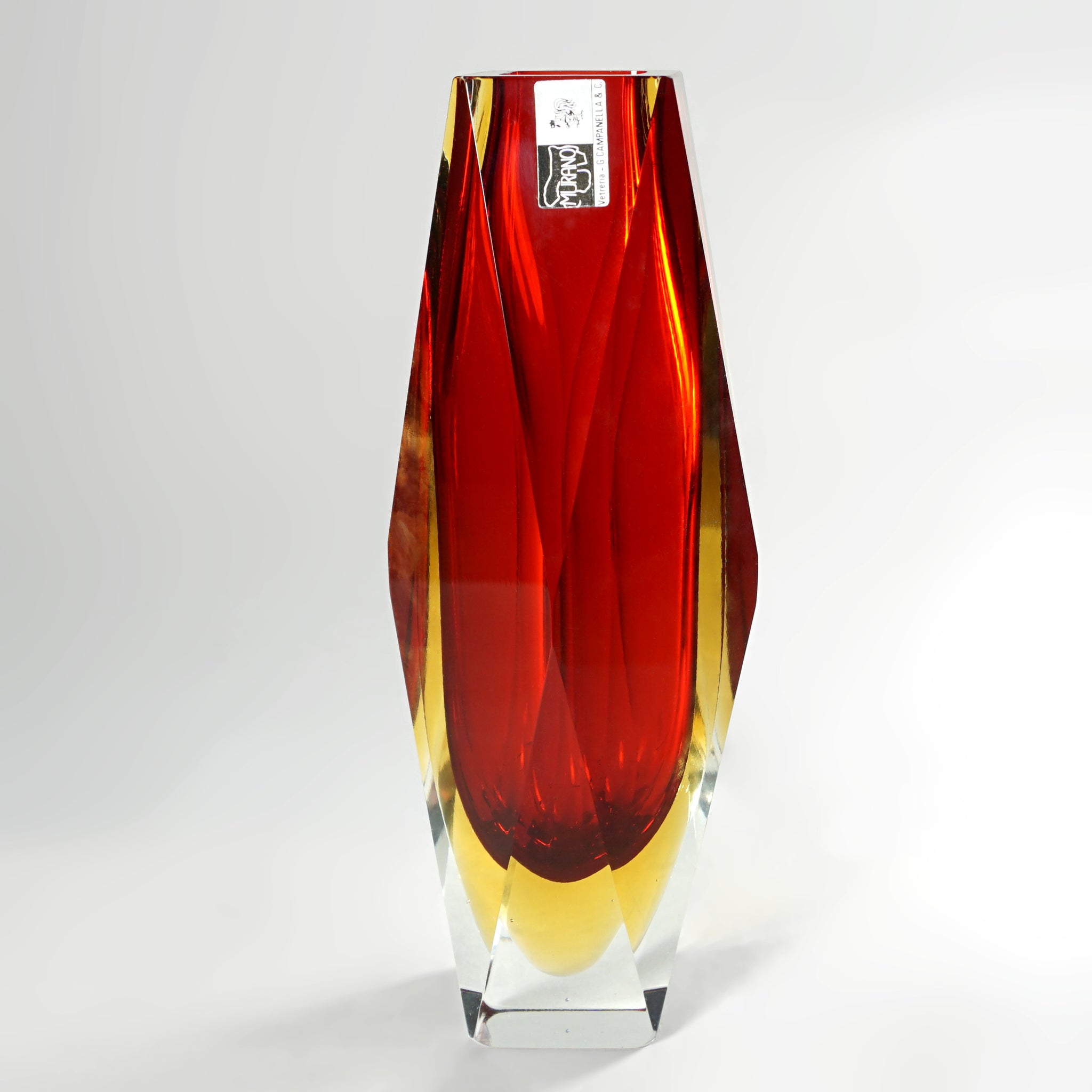 Campanella Murano Italian Boutique Mandruzzato Antique Glass Sommerso V – Alessandro Vase The
