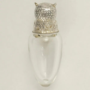 Victorian Sampson Mordan Sterling Silver Owl Perfume Scent Bottle