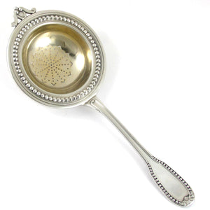 Art Deco French Sterling Silver .950 Tea Strainer, Boxed