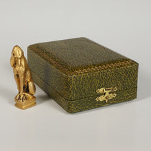Load image into Gallery viewer, Art Deco French Gilt Bronze Figural Bloodhound Dog Wax Seal Desk Stamp, Signed Leroy
