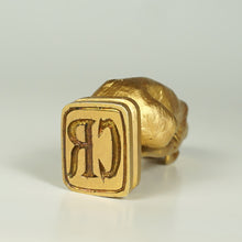 Load image into Gallery viewer, Art Deco French Gilt Bronze Figural Bloodhound Dog Wax Seal Desk Stamp, Signed Leroy
