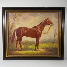Load image into Gallery viewer, German Equestrian Portrait of a Horse Oil on Canvas Painting by Krämer-Braun (1913-1983)
